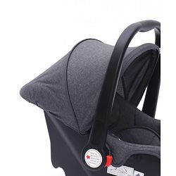 Babyhug Amber Ace Car Seat Cum Carry Cot With Mosquito Net with 1 Year Warranty - Grey| Rocker & Feeding Chair| Adjustable Handle Position| Safety Harness| Removable Canopy & Mosquito Net| Soft Padded Cushion| Removable & Washable Seat Cover