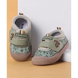 Cute Walk by Babyhug Velcro Closure Casual Shoes Dino Print - Green