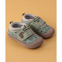 Cute Walk by Babyhug Velcro Closure Casual Shoes Dino Print - Green