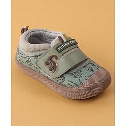 Cute Walk by Babyhug Velcro Closure Casual Shoes Dino Print - Green