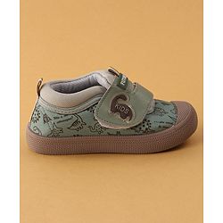 Cute Walk by Babyhug Velcro Closure Casual Shoes Dino Print - Green