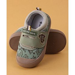 Cute Walk by Babyhug Velcro Closure Casual Shoes Dino Print - Green