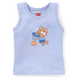 Babyhug 100% Cotton Antibacterial Vests Teddy Print Pack Of 3 - Green & Purple