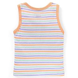 Babyhug 100% Cotton Antibacterial Vests Teddy Print Pack Of 3 - Green & Purple