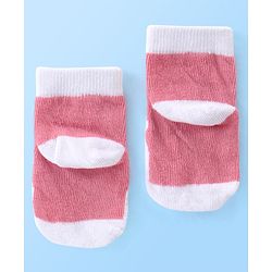 Cute Walk by Babyhug Anti Bacterial Ankle Length Teddy Design Socks Pack of 5 - Pink & White