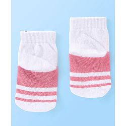 Cute Walk by Babyhug Anti Bacterial Ankle Length Teddy Design Socks Pack of 5 - Pink & White