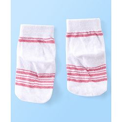 Cute Walk by Babyhug Anti Bacterial Ankle Length Teddy Design Socks Pack of 5 - Pink & White