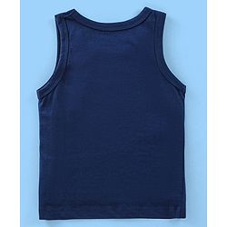 Babyhug 100% Cotton Antibacterial Sleeveless Sando Vests Stripes & Car Print Pack of 5- Blue Red & White