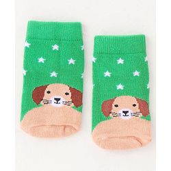 Cute Walk By Babyhug Non Terry Anti Bacterial Ankle Length Socks Animals Print Pack Of 5 - Multicolour