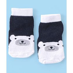 Cutewalk By Babyhug Anti Bacterial Ankle Length Socks Pack Of 5 Bear Print - Navy Blue & White