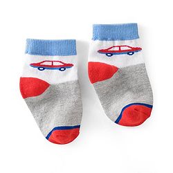Cute Walk By Babyhug Non Terry Anti Bacterial Ankle Length Design Socks Pack of 5 - Multicolour