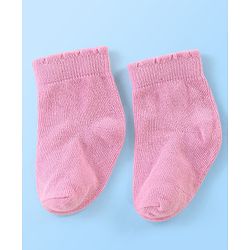 Cute Walk By Babyhug Anti Bacterial Non Terry Ankle Length Strawberry Print Socks Pack Of 5 - Pink & Red