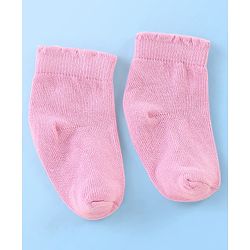 Cute Walk By Babyhug Anti Bacterial Non Terry Ankle Length Strawberry Print Socks Pack Of 5 - Pink & Red
