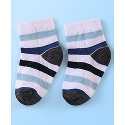 Cute Walk By Babyhug Anti Bacterial Non Terry Ankle Length Stripe Socks Pack Of 5 - Multicolor