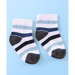 Cute Walk By Babyhug Anti Bacterial Non Terry Ankle Length Stripe Socks Pack Of 5 - Multicolor