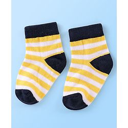 Cute Walk By Babyhug Anti Bacterial Non Terry Ankle Length Stripe Socks Pack Of 5 - Multicolor