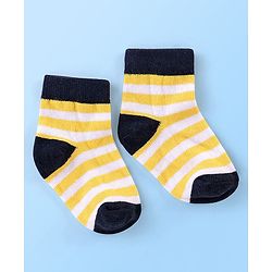 Cute Walk By Babyhug Anti Bacterial Non Terry Ankle Length Stripe Socks Pack Of 5 - Multicolor