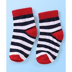 Cute Walk By Babyhug Anti Bacterial Non Terry Ankle Length Stripe Socks Pack Of 5 - Multicolor