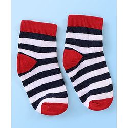 Cute Walk By Babyhug Anti Bacterial Non Terry Ankle Length Stripe Socks Pack Of 5 - Multicolor