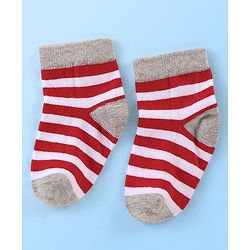 Cute Walk By Babyhug Anti Bacterial Non Terry Ankle Length Stripe Socks Pack Of 5 - Multicolor