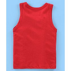 Babyhug 100% Cotton Antibacterial Sleeveless Sando Vests Stripes & Penguin Print Pack of 5- Blue Red & Yellow