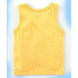 Babyhug 100% Cotton Antibacterial Sleeveless Sando Vests Stripes & Penguin Print Pack of 5- Blue Red & Yellow