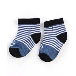 Cute Walk by Babyhug Anti Bacterial Anti Skid Ankle Length Socks Striped Design Pack Of 3 - Multicolour