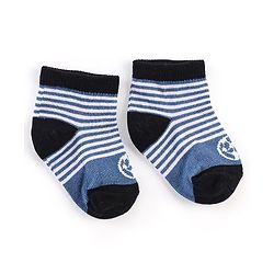Cute Walk by Babyhug Anti Bacterial Anti Skid Ankle Length Socks Striped Design Pack Of 3 - Multicolour