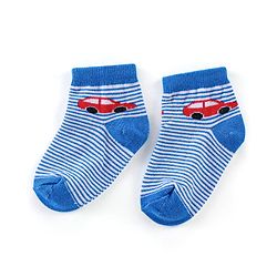Cute Walk by Babyhug Anti Bacterial Ankle Length Socks Car Design Pack Of 3 - Multicolour