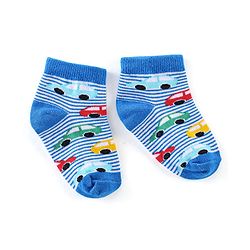 Cute Walk by Babyhug Anti Bacterial Ankle Length Socks Car Design Pack Of 3 - Multicolour