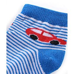 Cute Walk by Babyhug Anti Bacterial Ankle Length Socks Car Design Pack Of 3 - Multicolour
