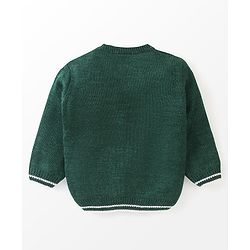Babyhug Full Sleeves Cable Knit Sweater Solid- Green