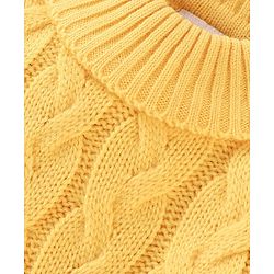 Babyhug Full Sleeves Cable Knit Sweater Solid- Yellow
