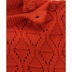 Babyhug Knit Full Sleeves Sweater With Cable Knit Design - Red
