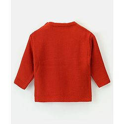 Babyhug Knit Full Sleeves Sweater With Cable Knit Design - Red