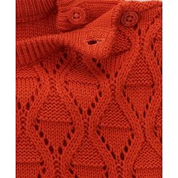 Babyhug Knit Full Sleeves Sweater With Cable Knit Design - Red