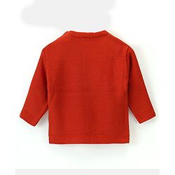 Babyhug Knit Full Sleeves Sweater With Cable Knit Design - Red