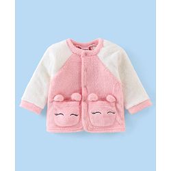 Babyhug Velour Full Sleeves Winterwear Night Suit Nightsuit With Solid Colour - Pink