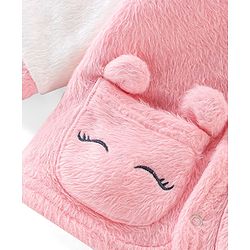 Babyhug Velour Full Sleeves Winterwear Night Suit Nightsuit With Solid Colour - Pink