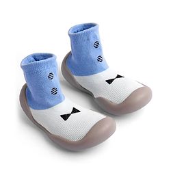 Cute Walk by Babyhug Slip On Sock Shoes Bow Design- Blue & White