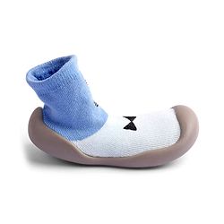 Cute Walk by Babyhug Slip On Sock Shoes Bow Design- Blue & White