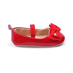 Cute Walk by Babyhug Booties with strap and Bow Applique - Red