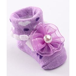 Cute Walk by Babyhug Socks Shoes with Applique - Light Purple