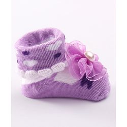 Cute Walk by Babyhug Socks Shoes with Applique - Light Purple