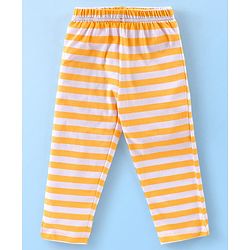 Babyhug Cotton Knit Full Sleeves Night Suit with Dino Print - Yellow