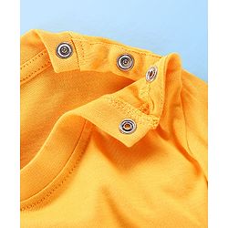 Babyhug Cotton Knit Full Sleeves Night Suit with Dino Print - Yellow