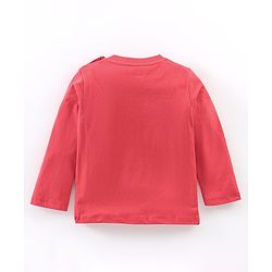 Babyhug Cotton Knit Full Sleeves Night Suit Bear Print - Red