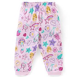 Babyhug Cotton Knit Full Sleeves Night Suit With Fruits Print - Pink