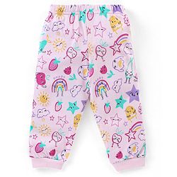 Babyhug Cotton Knit Full Sleeves Night Suit With Fruits Print - Pink