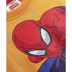 Babyhug Cotton Knit Full Sleeves Sweatshirt Spiderman Graphics Print - Yellow